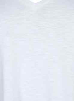 Kurzärmeliges Basic T-Shirt mit V-Ausschnitt