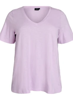 Kurzärmeliges Basic T-Shirt mit V-Ausschnitt