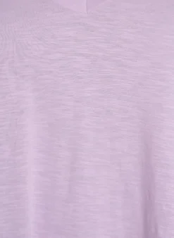 Kurzärmeliges Basic T-Shirt mit V-Ausschnitt
