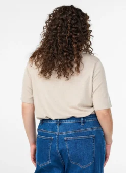 Kurzärmelige Strickbluse aus Viskose