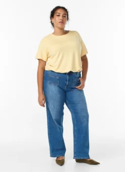 Kurzärmelige Strickbluse aus Viskose