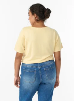 Kurzärmelige Strickbluse aus Viskose
