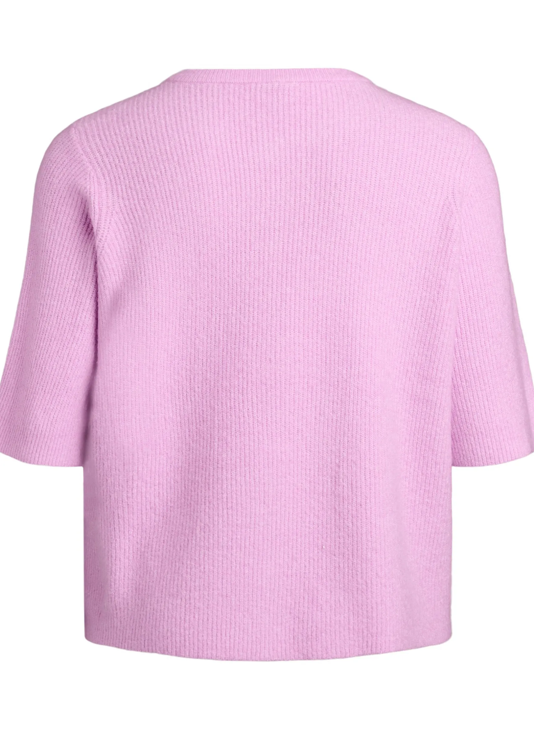 Kurzärmelige Strickjacke mit glänzenden Kugelknöpfen