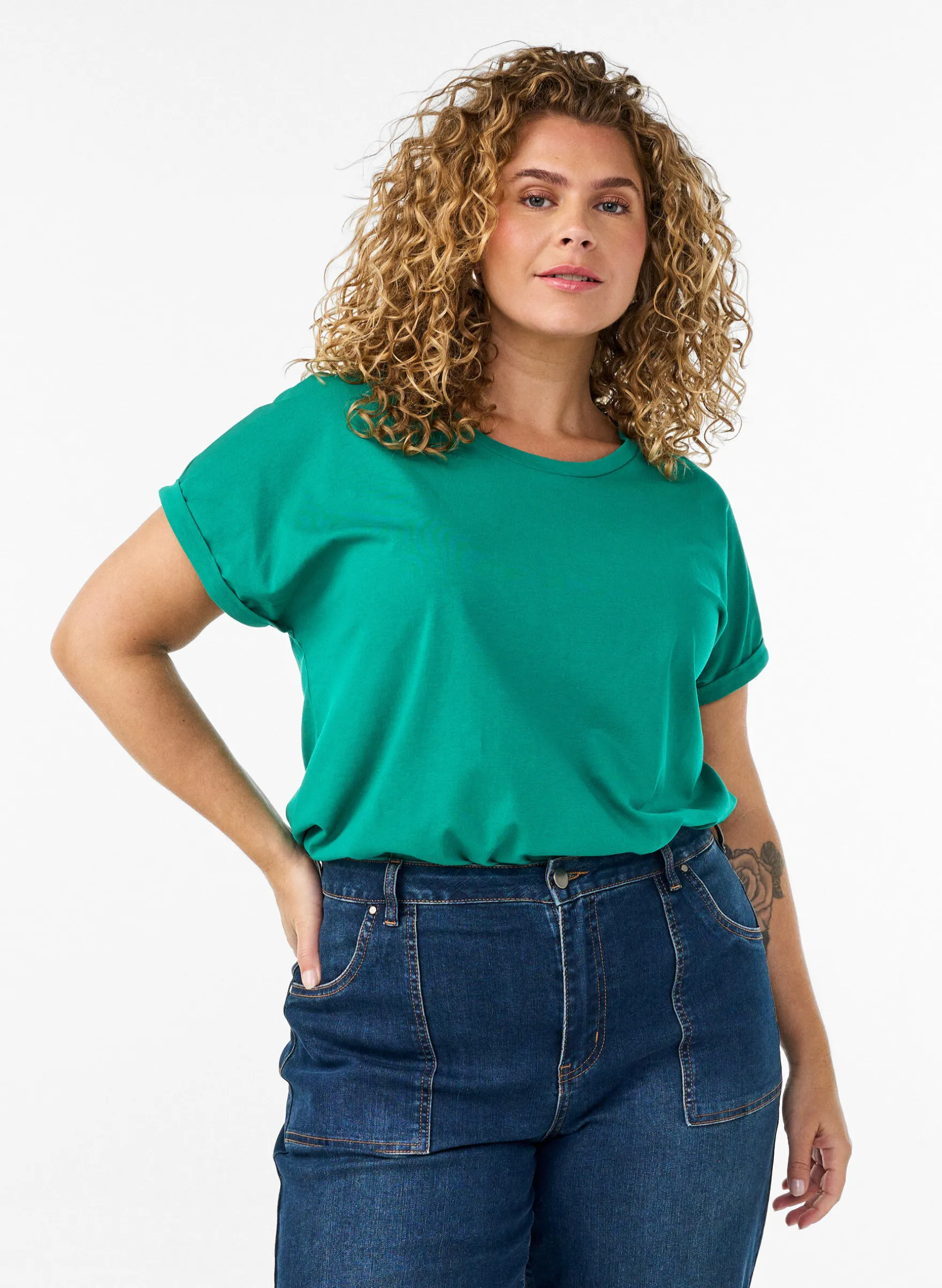 Kurzärmeliges T-Shirt aus einer Baumwollmischung