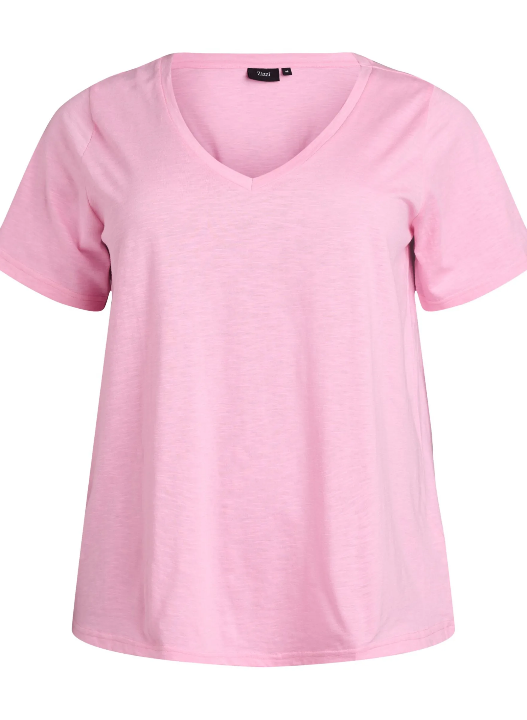 Kurzärmliges Basic-T-Shirt mit V-Ausschnitt