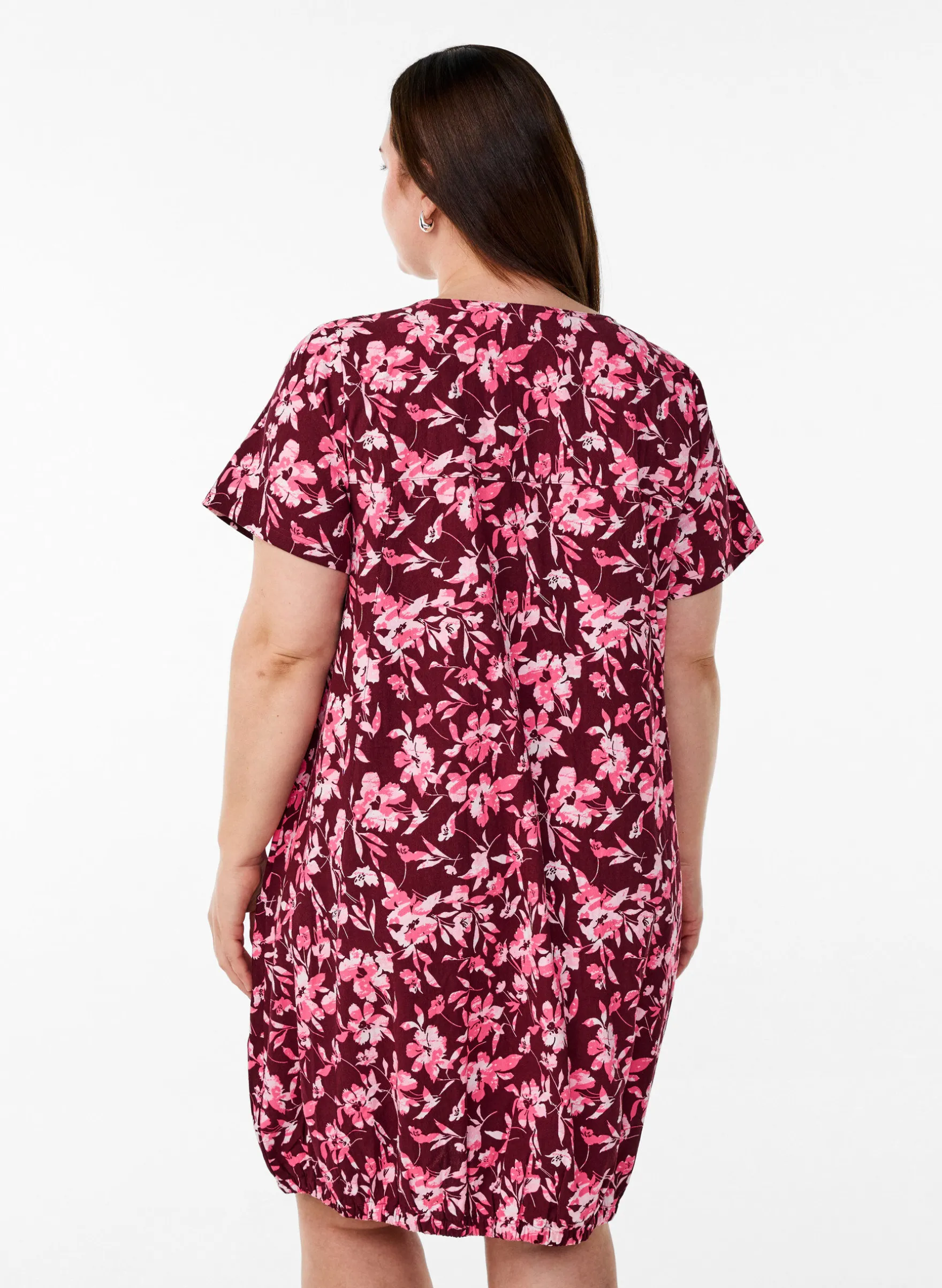 Kurzärmliges Baumwollkleid mit Aufdruck