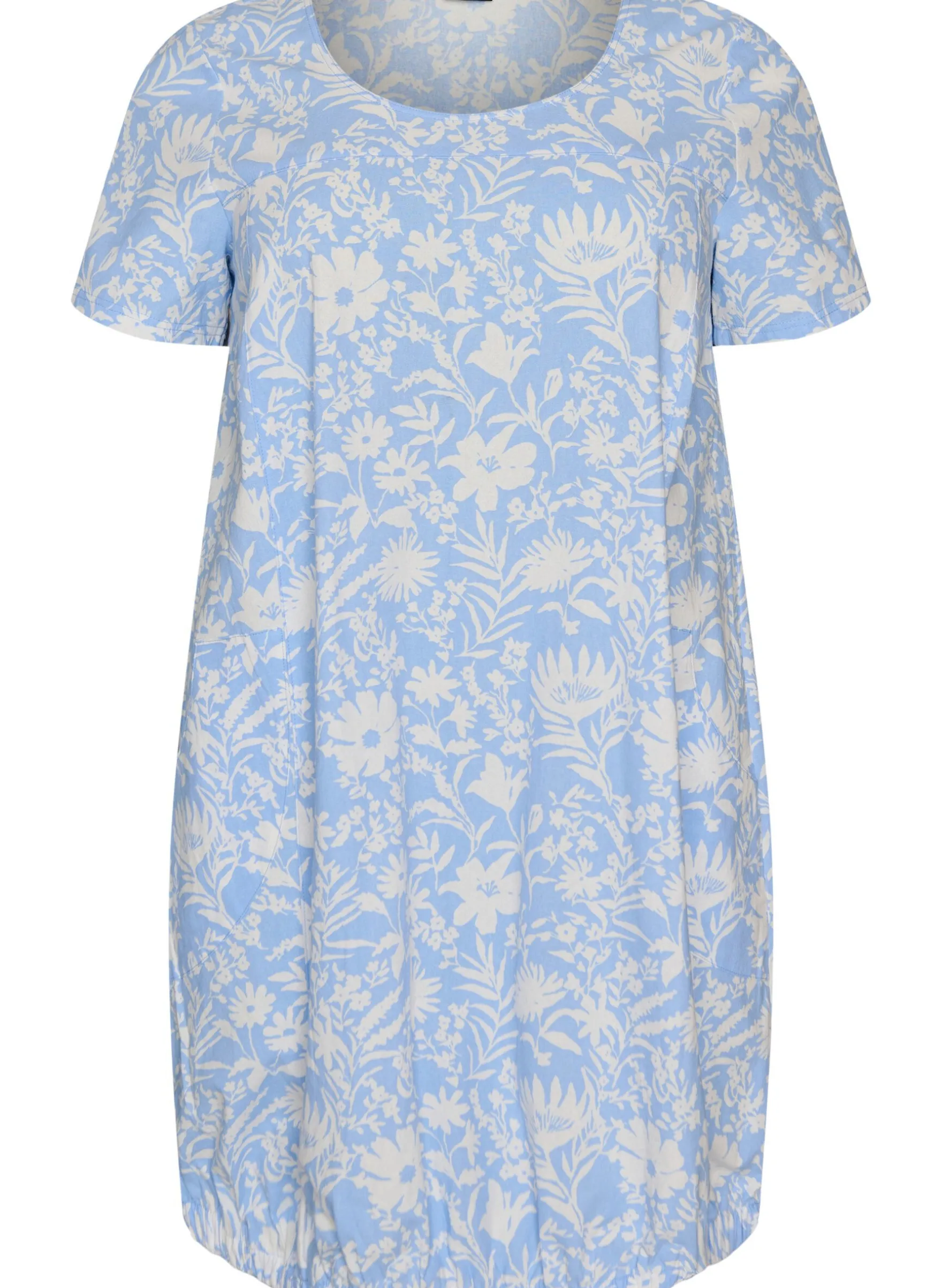 Kurzärmliges Baumwollkleid mit Aufdruck