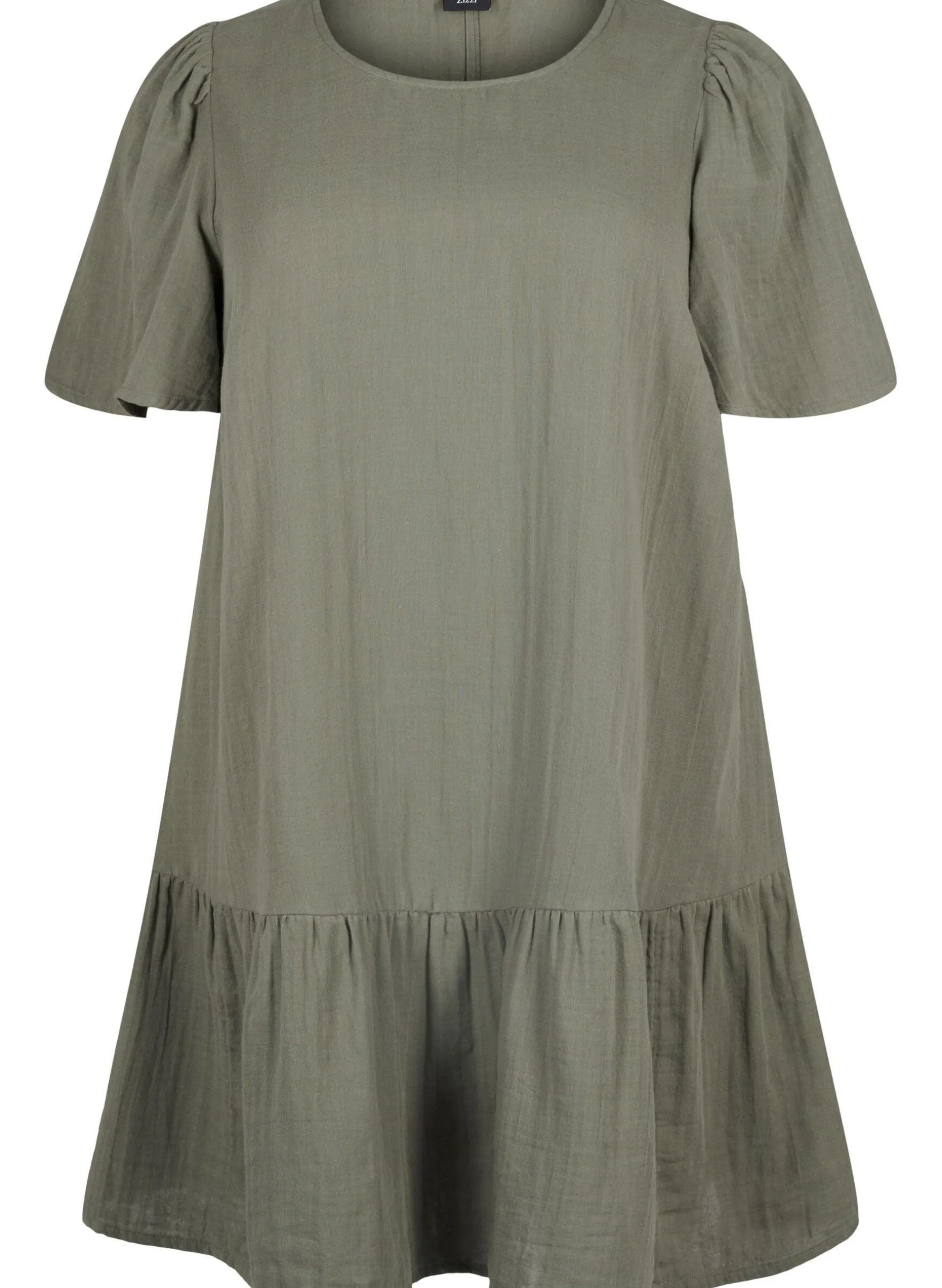 Kurzärmliges Kleid aus Baumwolle mit A-Linien-Schnitt