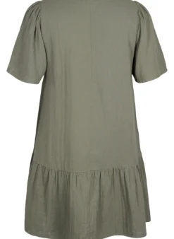 Kurzärmliges Kleid aus Baumwolle mit A-Linien-Schnitt