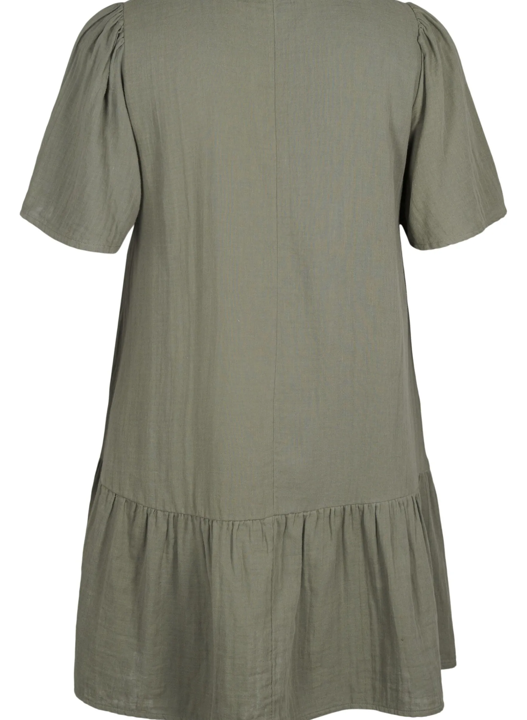 Kurzärmliges Kleid aus Baumwolle mit A-Linien-Schnitt
