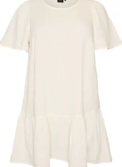 Kurzärmliges Kleid aus Baumwolle mit A-Linien-Schnitt
