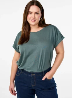 Kurzärmliges T-Shirt aus einer Baumwollmischung