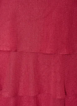 Lagenkleid mit Rüschen und Spaghettiträgern