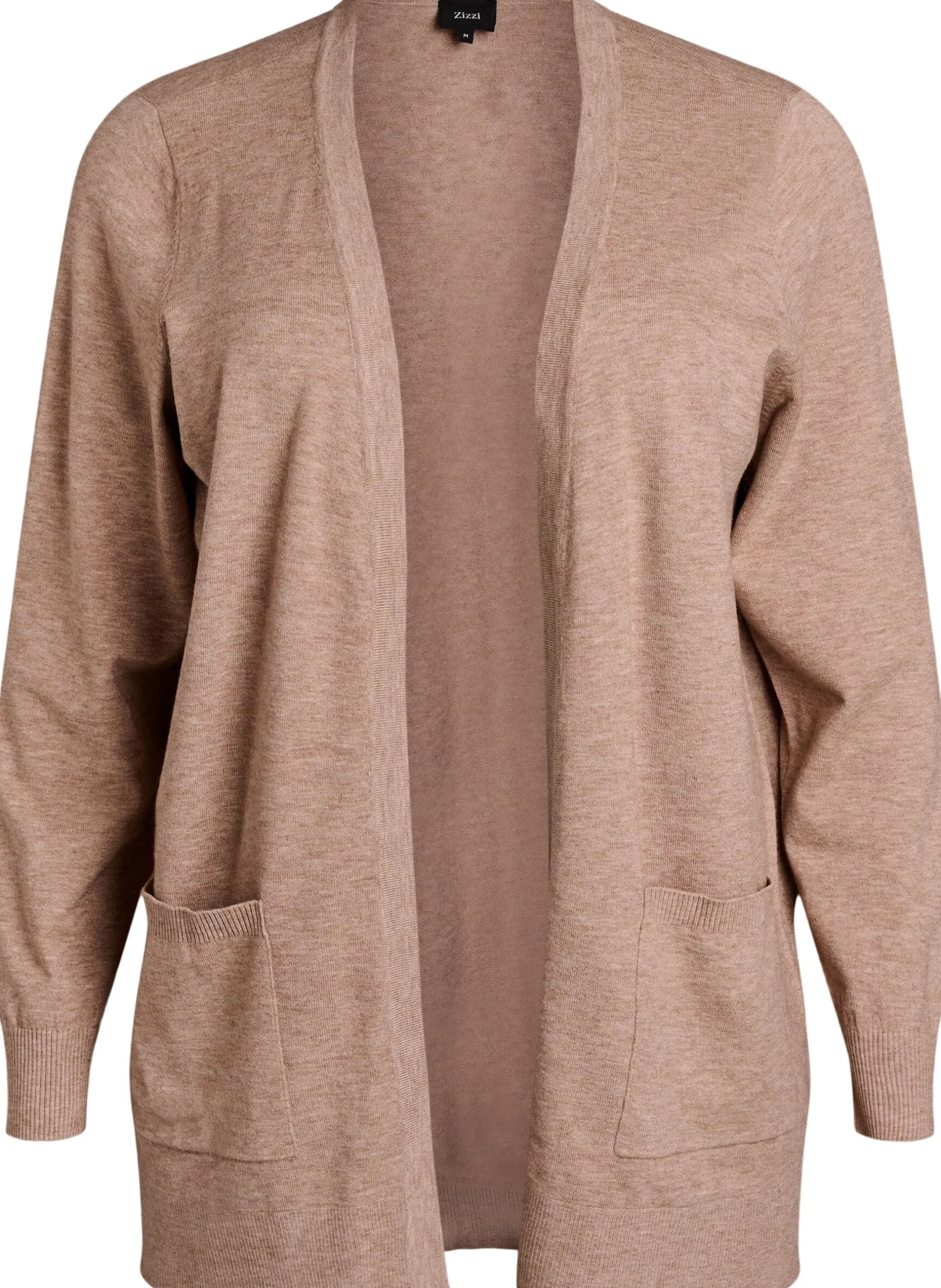 Lange offene Strickjacke mit Taschen