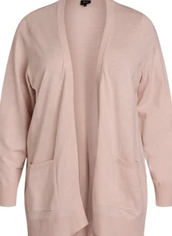 Lange offene Strickjacke mit Taschen