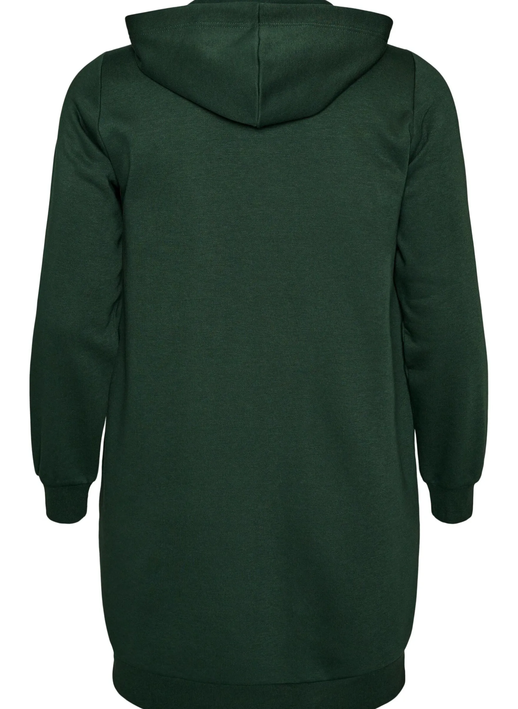 Langer Hoodie mit Reißverschluss und Taschen