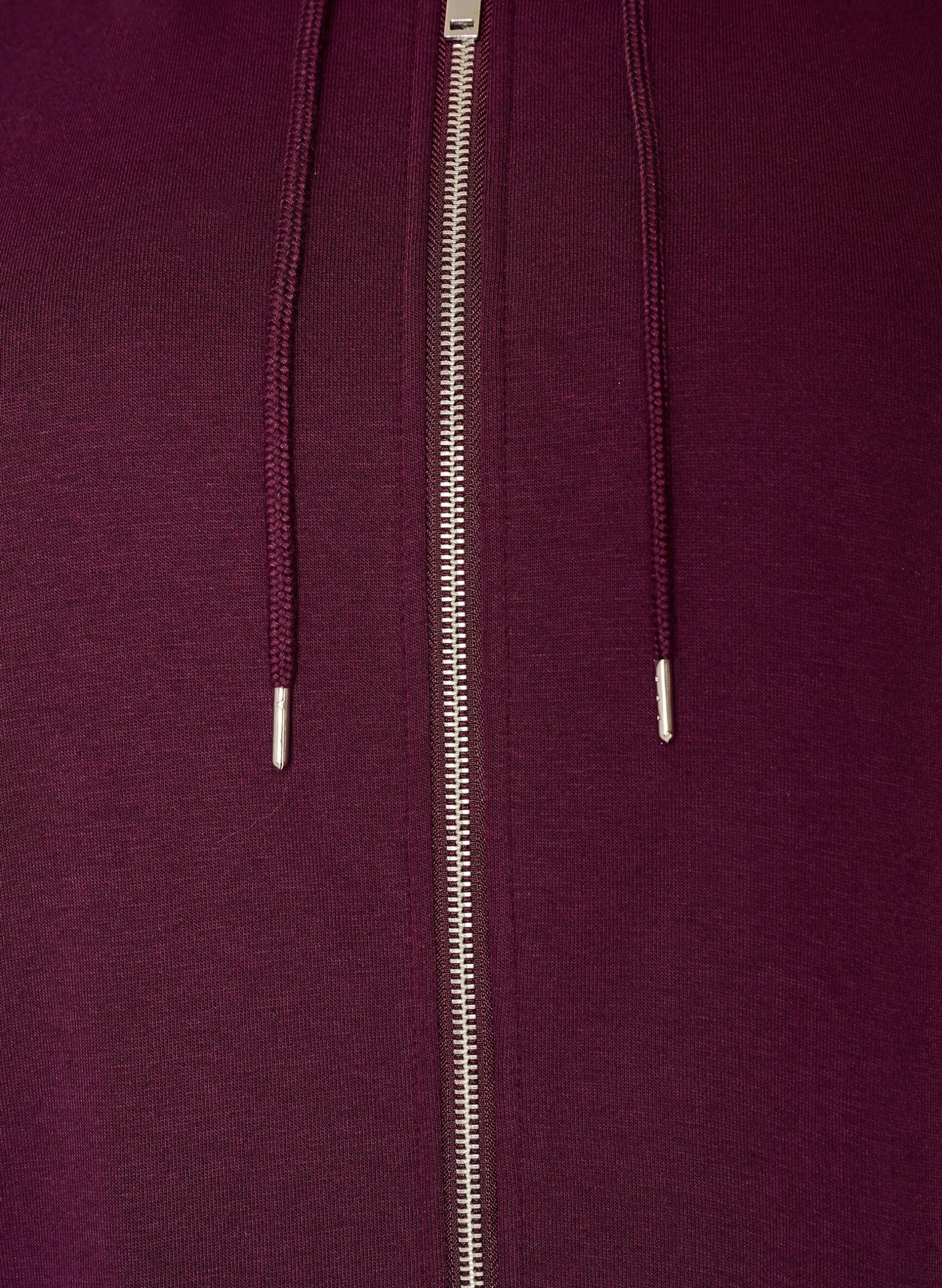 Langer Hoodie mit Reißverschluss und Taschen