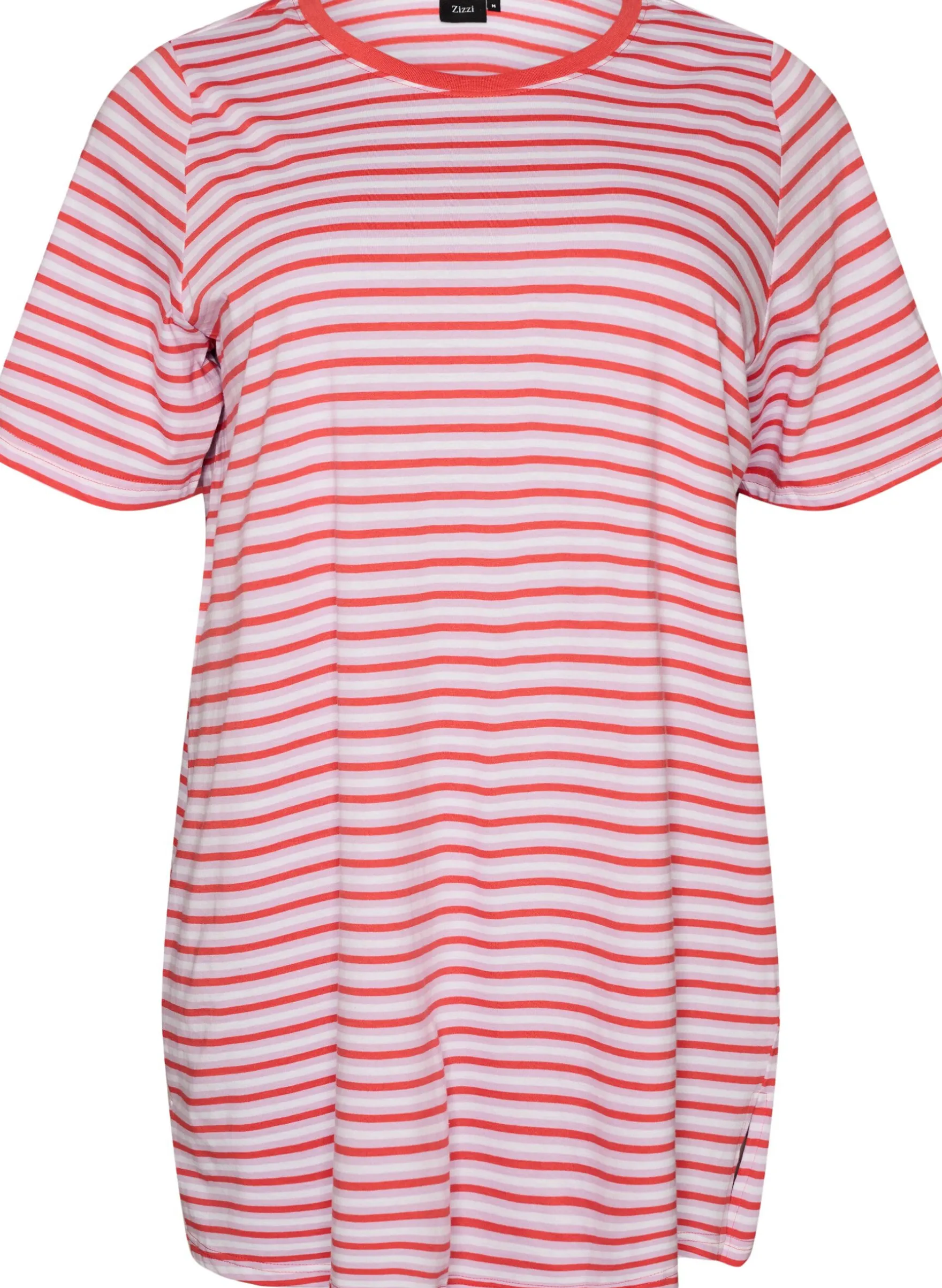 Langes oversized T-Shirt aus Bio-Baumwolle mit Streifen