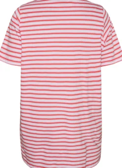 Langes oversized T-Shirt aus Bio-Baumwolle mit Streifen