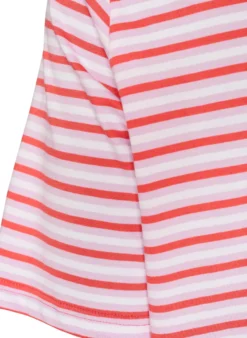 Langes oversized T-Shirt aus Bio-Baumwolle mit Streifen
