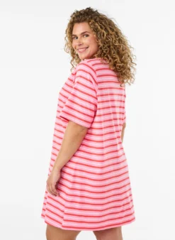 Langes oversized T-Shirt aus Bio-Baumwolle mit Streifen