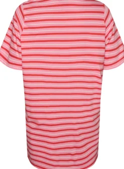 Langes oversized T-Shirt aus Bio-Baumwolle mit Streifen