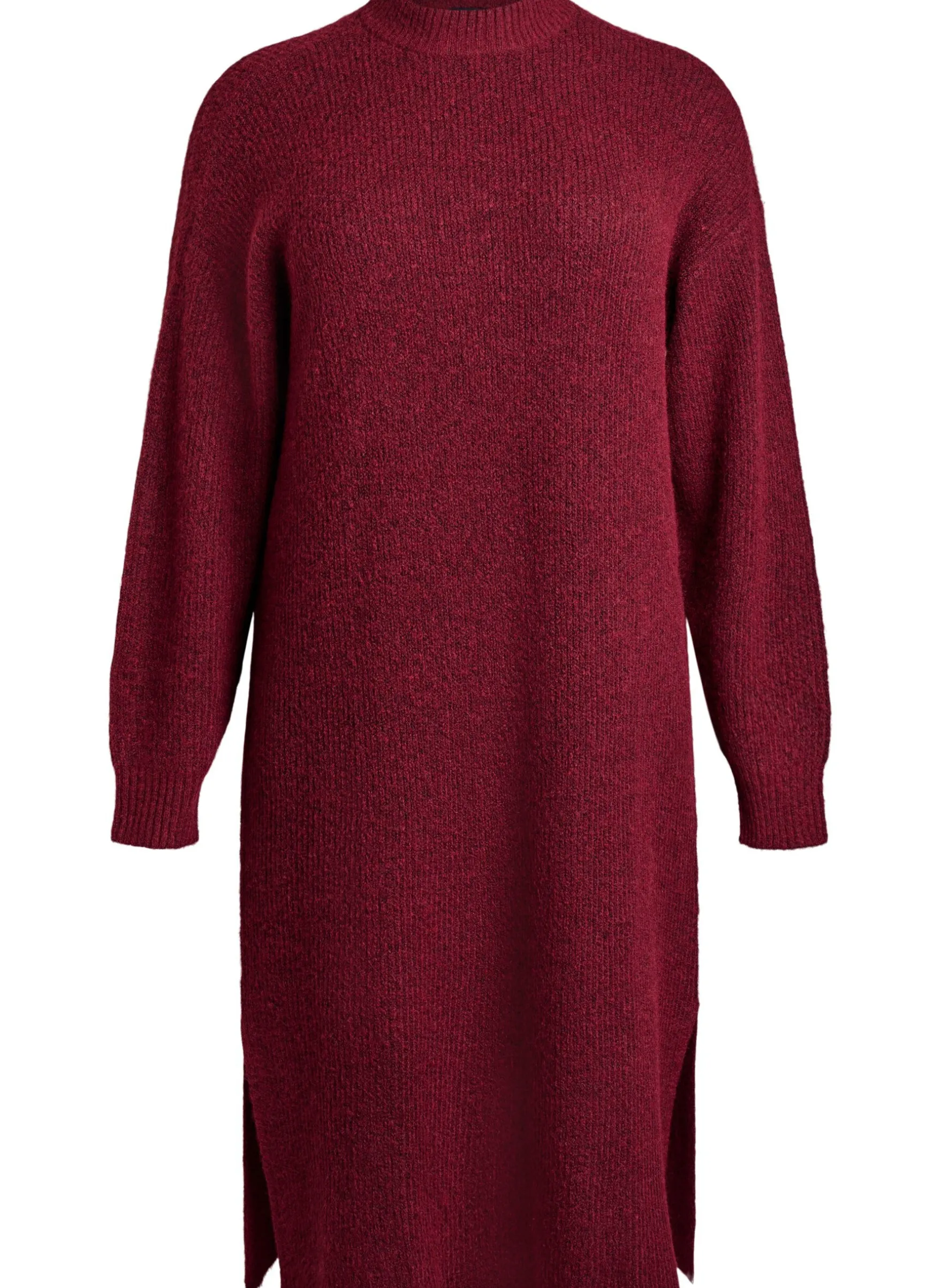 Langes Strickkleid mit hohem Kragen