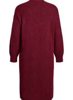 Langes Strickkleid mit hohem Kragen
