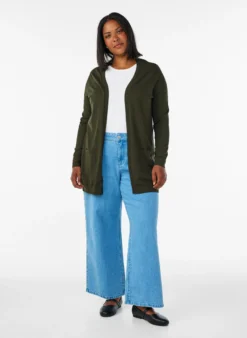Lange Strickjacke aus einer Viskosemischung