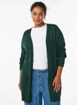 Lange Strickjacke aus Viskose-Mischung
