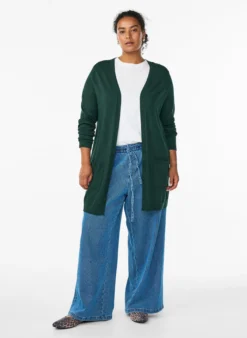 Lange Strickjacke aus Viskose-Mischung