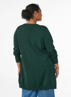 Lange Strickjacke aus Viskose-Mischung