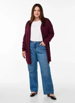 Lange Strickjacke aus Viskose-Mischung