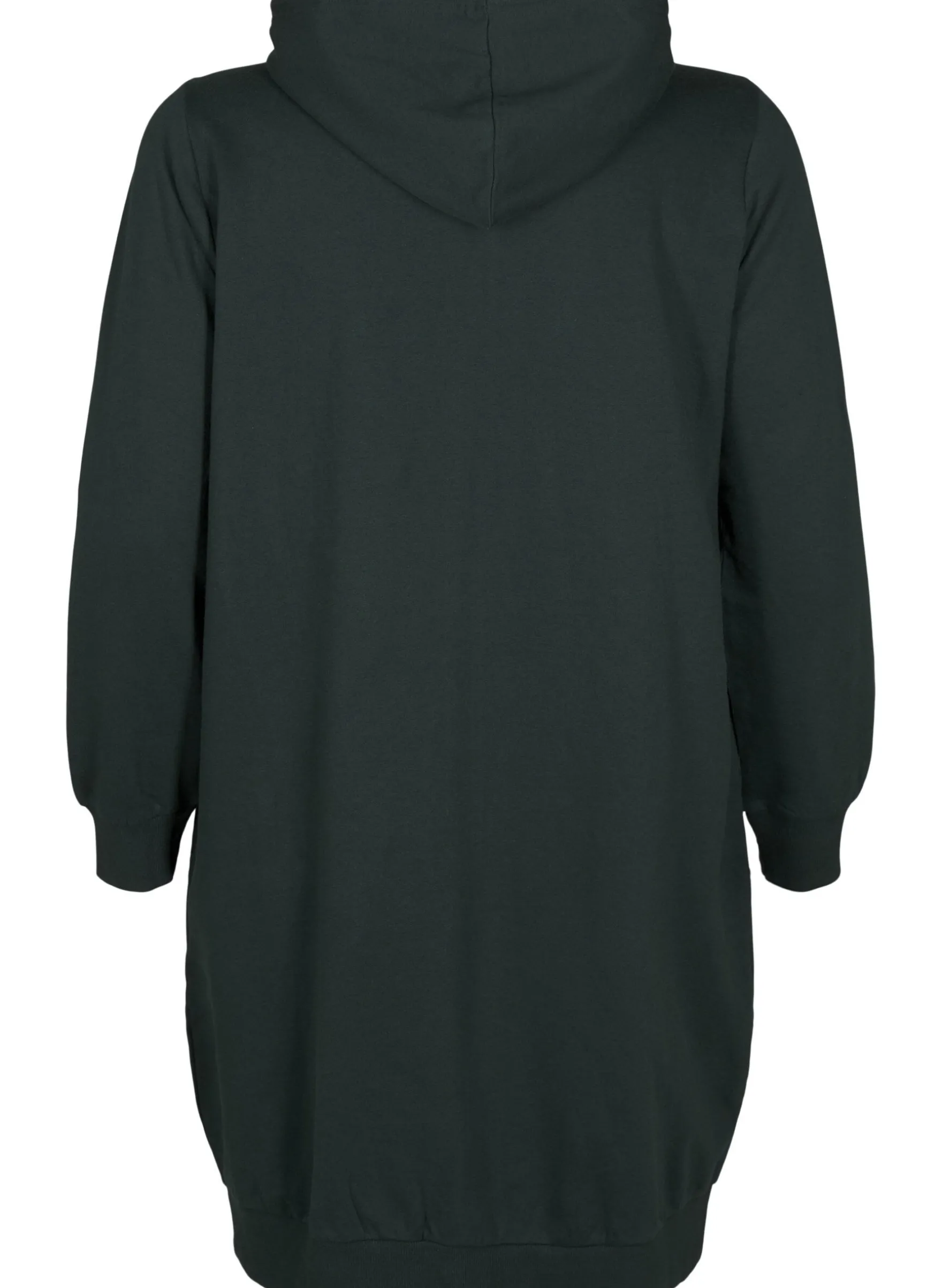 Lange Sweatjacke aus Baumwolle mit Kapuze
