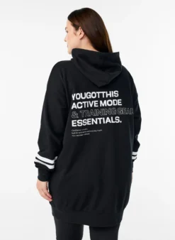 Lange Sweat-Strickjacke mit Printdetails