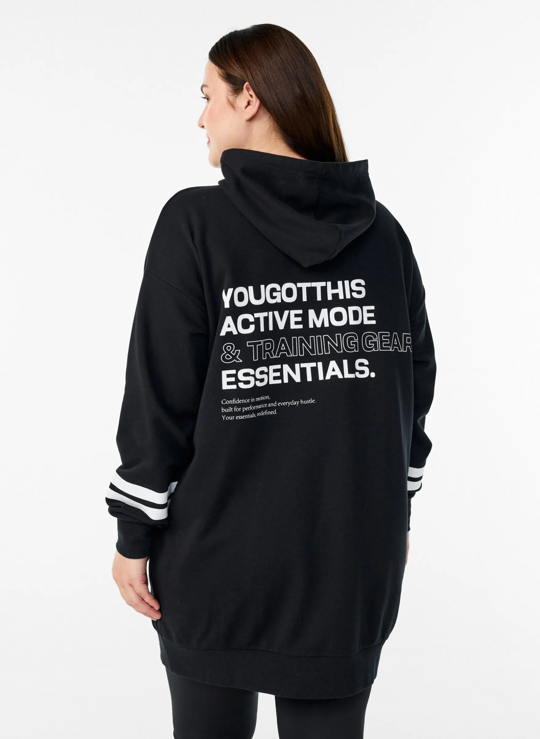 Lange Sweat-Strickjacke mit Printdetails