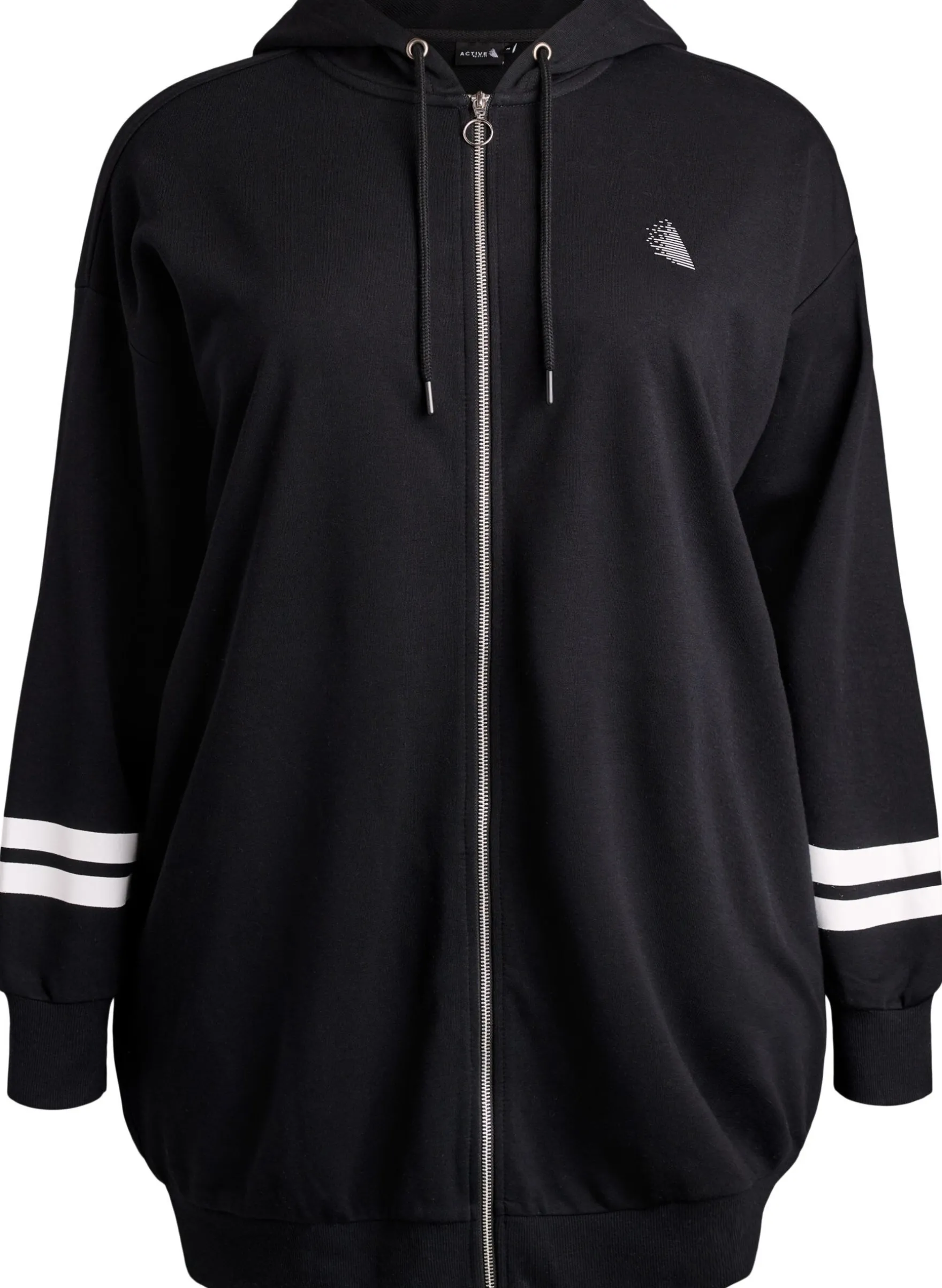 Lange Sweat-Strickjacke mit Printdetails