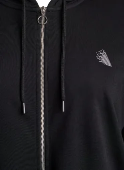 Lange Sweat-Strickjacke mit Printdetails