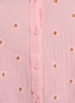 Langärmelige Bluse aus Baumwoll-Musselin mit bestickten Motiven