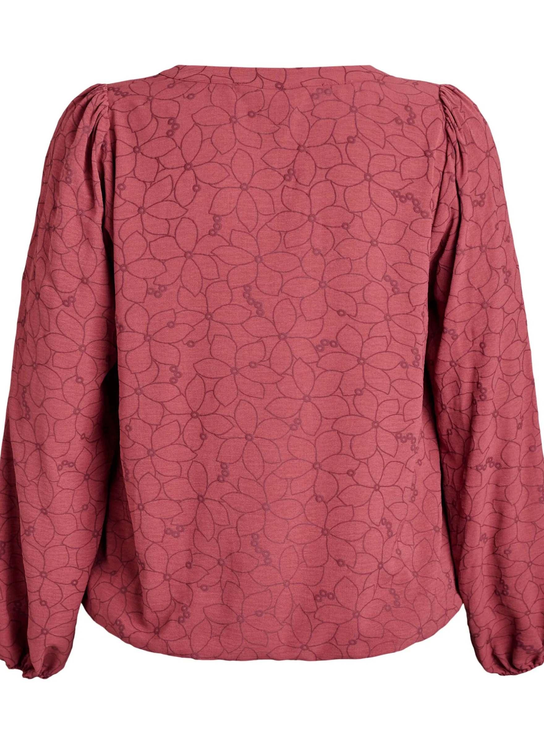 Langärmelige Bluse mit Blumenstickerei