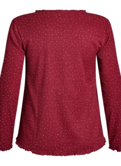 Langärmelige Bluse mit Strasssteinen