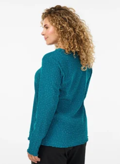 Langärmelige Bluse mit Strasssteinen