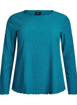 Langärmelige Bluse mit Strasssteinen