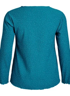 Langärmelige Bluse mit Strasssteinen