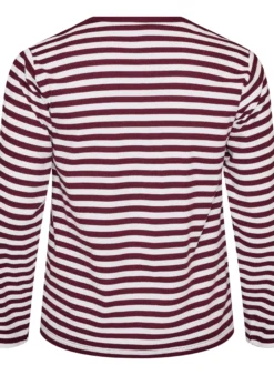 Langärmeliges Nachtoberteil aus geripptem Jersey mit Streifen
