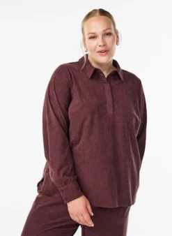 Langärmlige Bluse aus Cord
