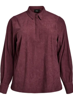 Langärmlige Bluse aus Cord