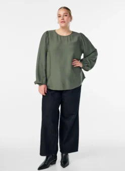 Langärmlige Bluse aus Viskose