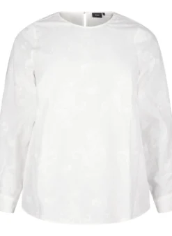Langärmlige Bluse mit Stickereien