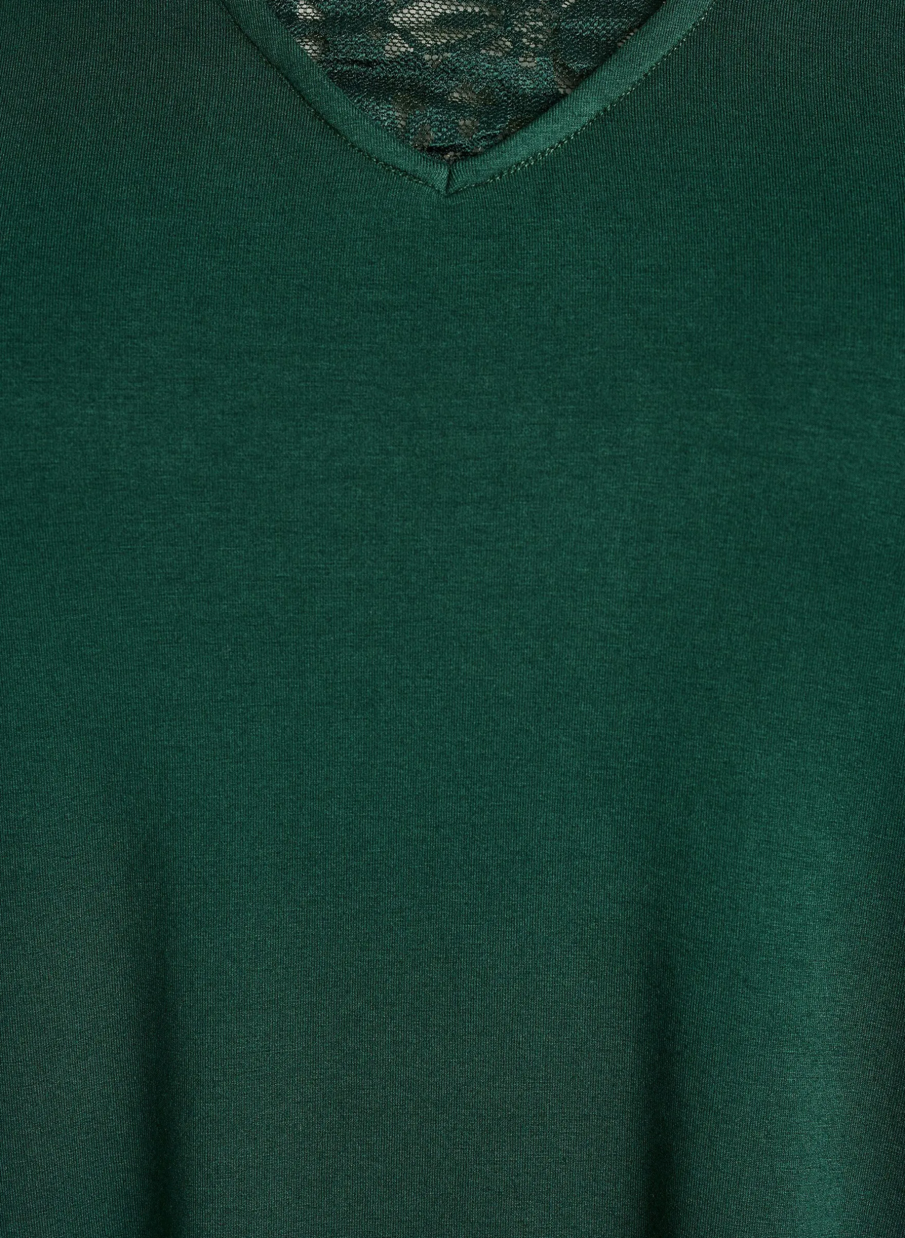 Langärmliges Pyjamaoberteil mit Spitzendetails